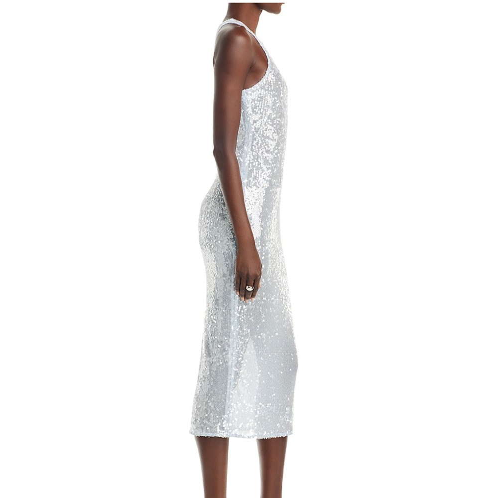 Aqua sequin dress